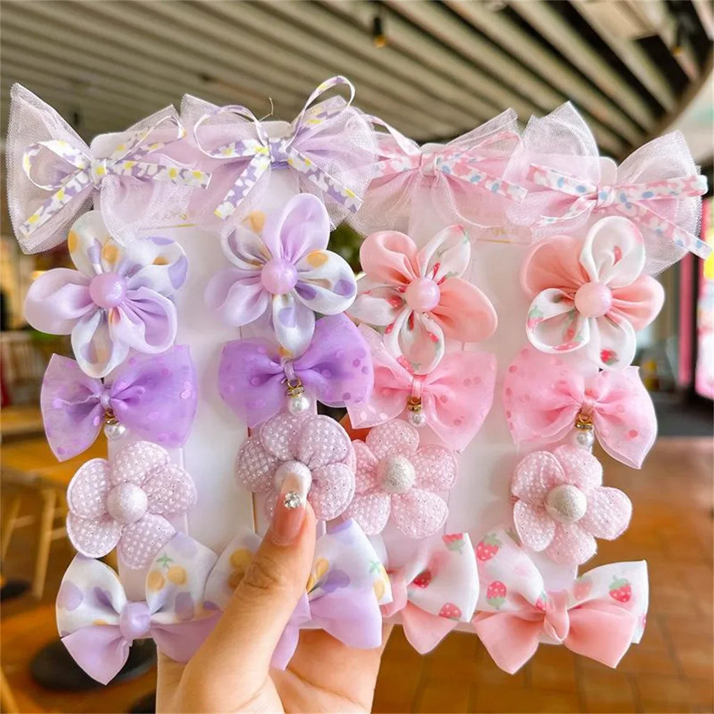 10er-Set süße Schleifen Baby-Haarspangen Spitze Blumen Kinder Mädchen Haarnadeln Haarschmuck Baby BB Clip Geschenke