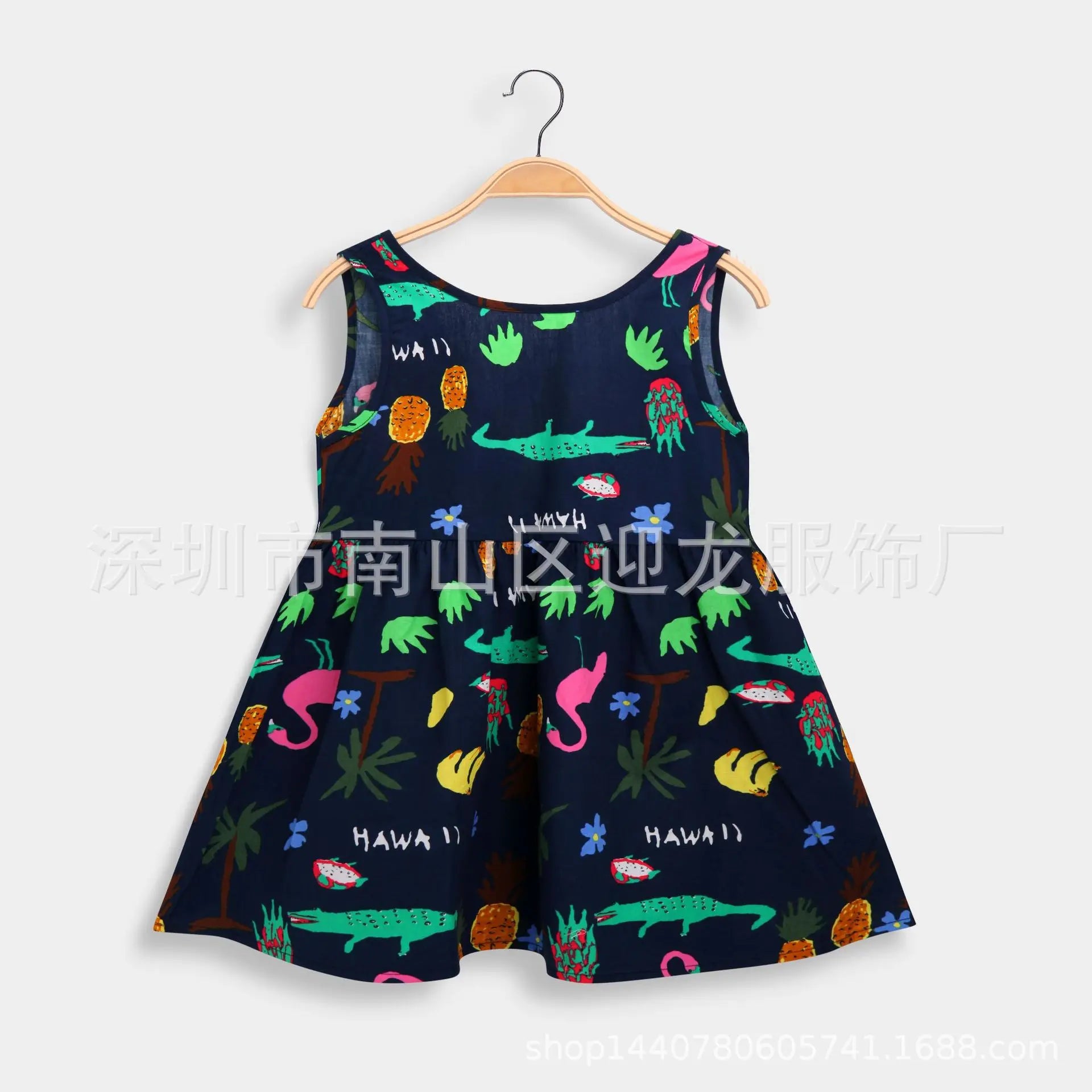 2025 Summer Girls Print Binding Rope Dress For 1-6Years Kids Cotton Sleeveless Sundress Baby Beach Above Knee Mini Casual Dress