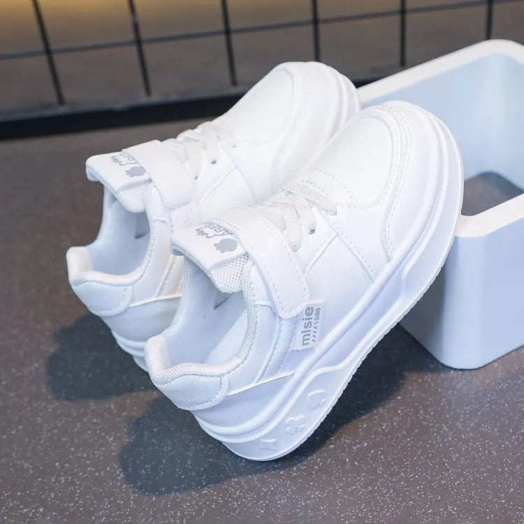 2026 New Leather Kids Running Shoes youngsters teens Casual Fashion Walking Sneakers Breathable Non-slip Girl Tennis Footwear