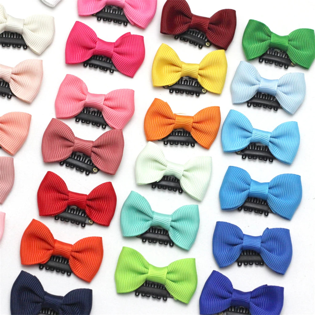 12 Stück/Packung Mädchen kleine Haarspange Baby Schleifen Haarnadeln Säugling Kinder Feine hauchdünne Babyhaar-Mini-Klammer Neugeborenen-Haarschleife