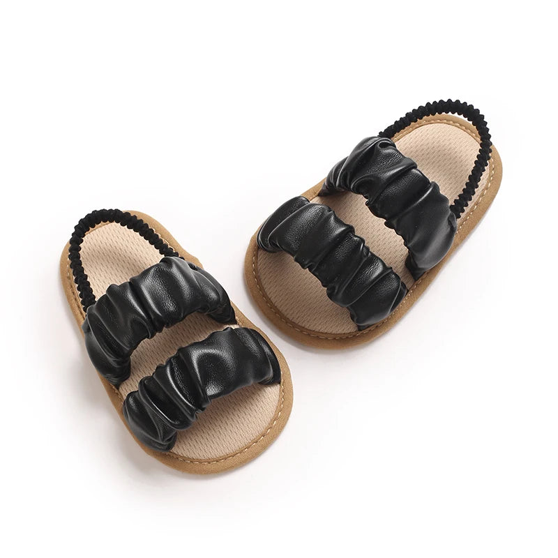 Solid Color Baby Sandals For Summer Soft Soled Non Slip Baby Walking Shoes For 0-18 Months Breathable And Anti Drop Shoes