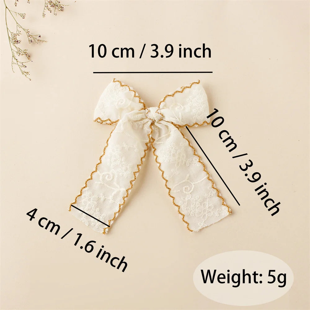 1pcs Baby Girl Hairpins White Lace Bows Hair Clips Cute Hair Pin Barrettes School Girls Kids Headwear Children Hair Accessories
