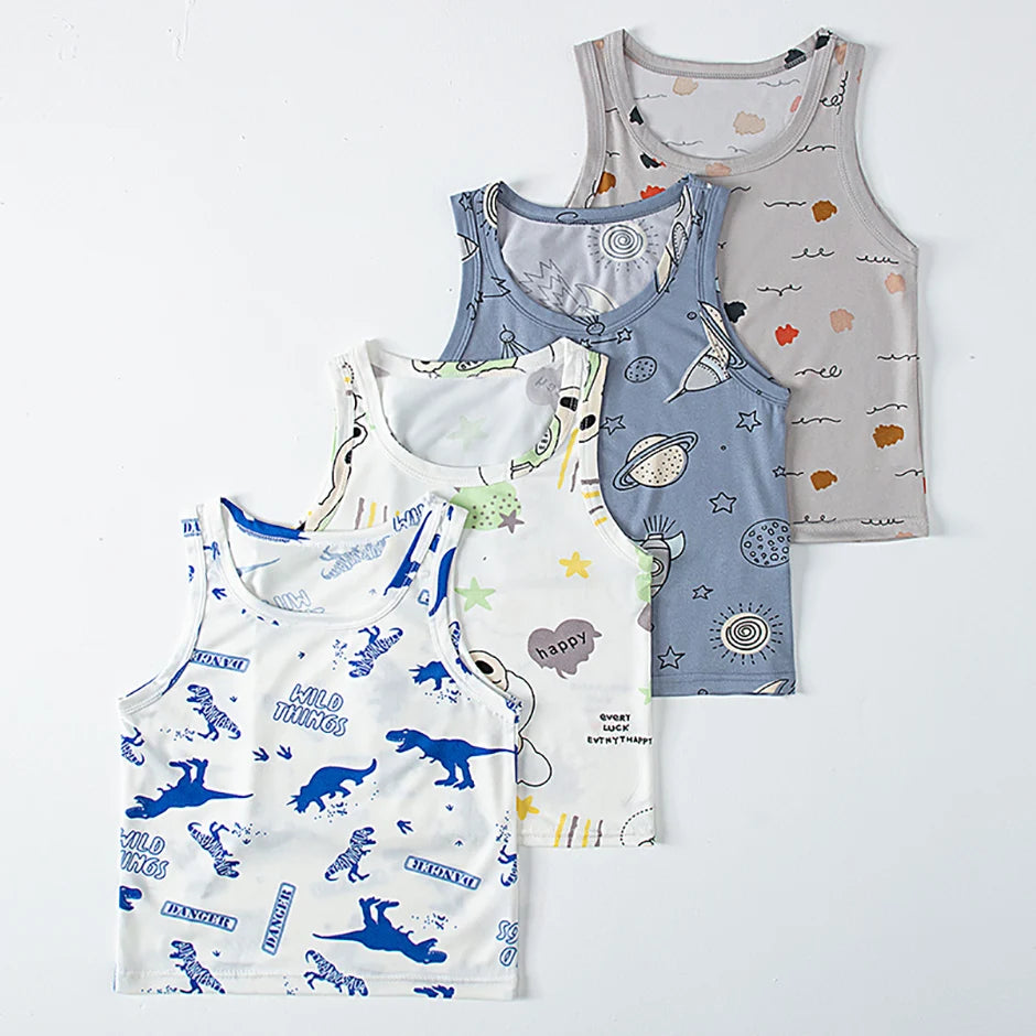 1/3/4 Piezas Chaleco Joker de Color Sólido Delgado para Niños Cuatro Estaciones Camisa de Fondo Suelta y Cómoda para Niño Camiseta Dulce y Encantadora para Niña