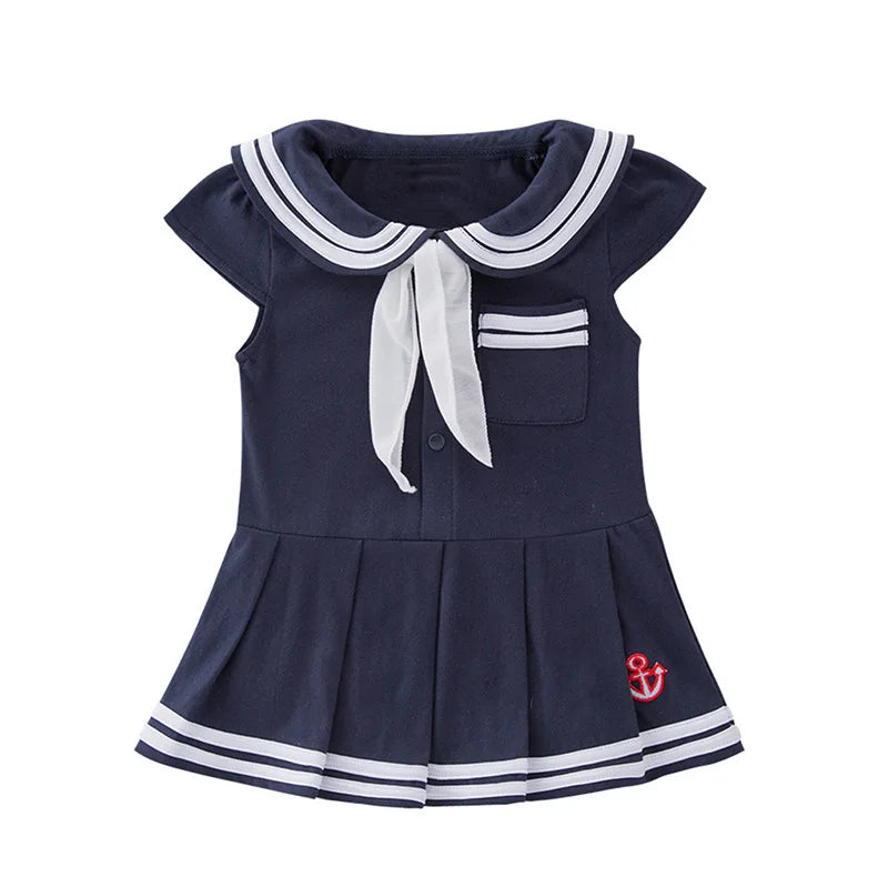 New Arrival 0-4 year Baby Clothing Navy Style Baby Girl Jumpsuits Skirt/Lovely Newborn Girl Climbing Clothes Bodysuit with 3176