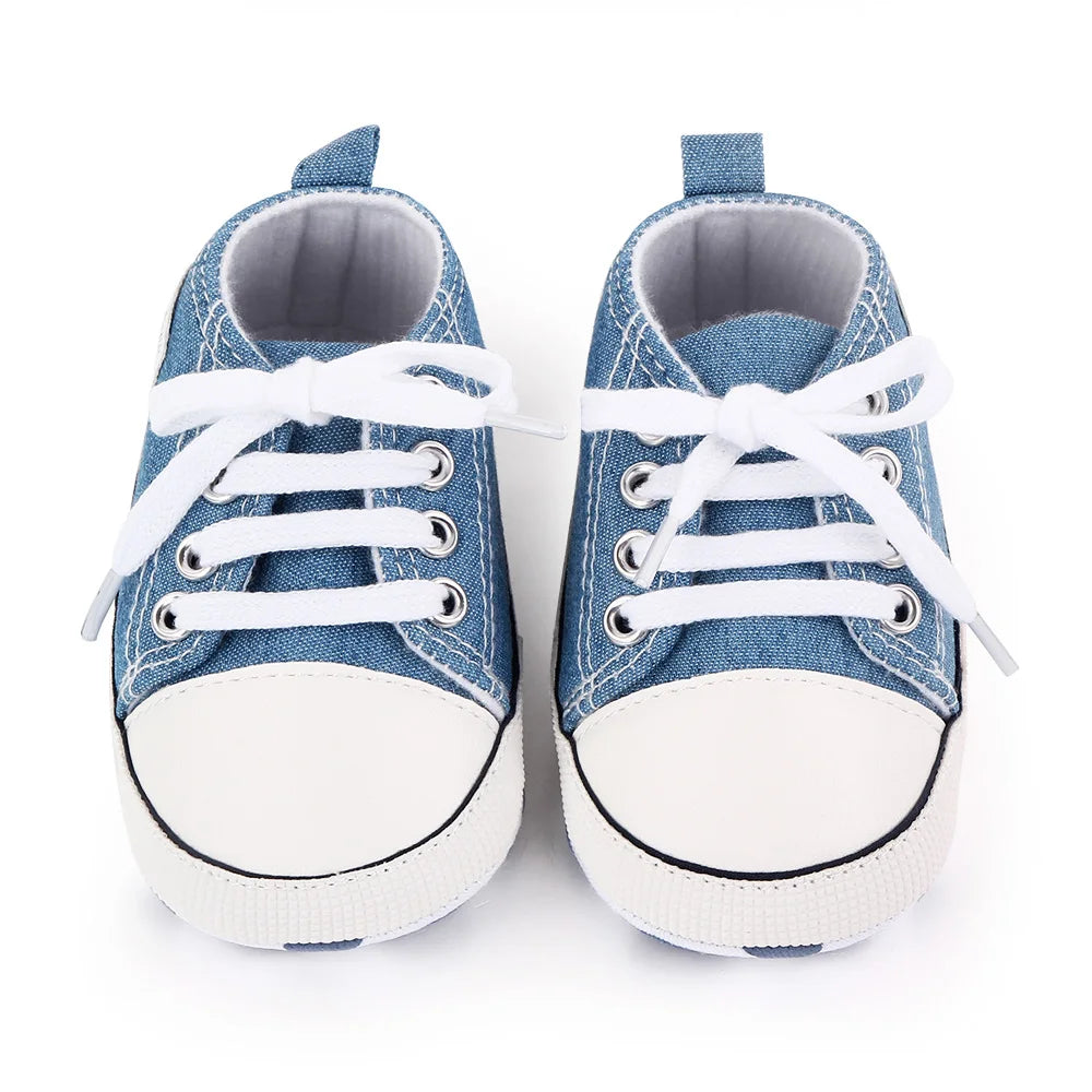 Spring New Baby Shoes Boy and Girl Classic Canvas Casual Sneakers Soft Sole Non-Slip Walking Newborn Toddler Shoes First Walkers