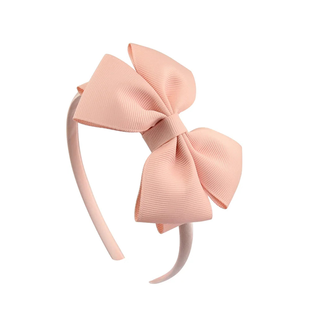 1 Piece Ribbon Handmade Hair Bows Hairbands for Baby Girls 20 Colors Cute Bowknot Solid Color Headband Headwear Hair Accessories