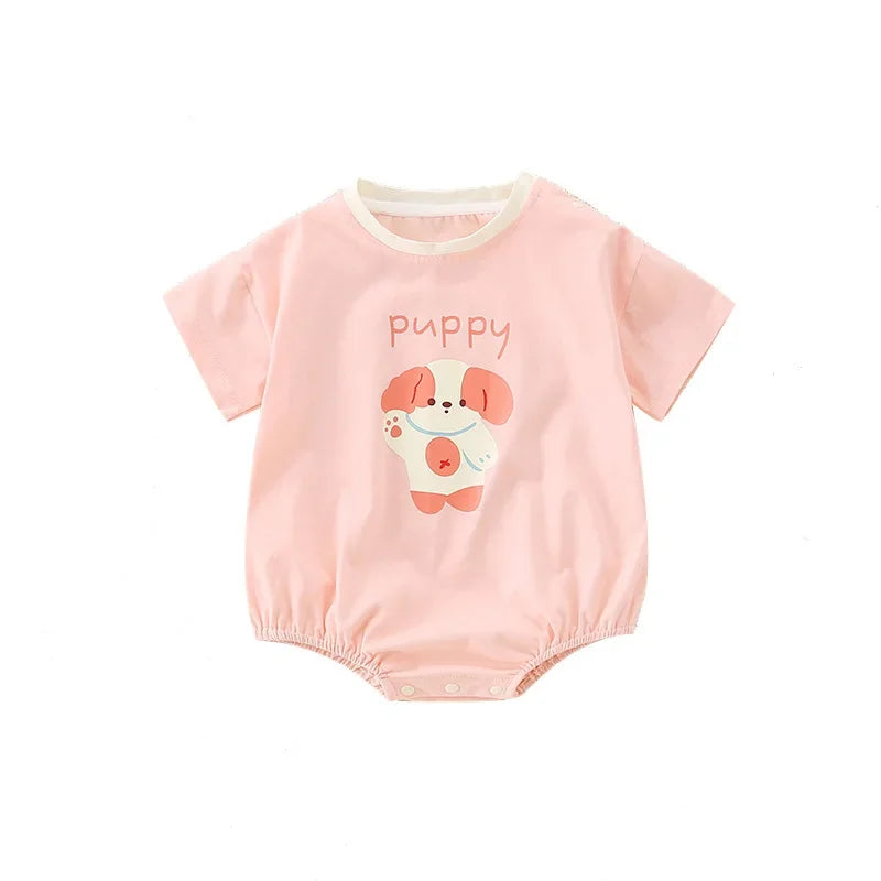 Ropa de verano para bebés, 100 % algodón, ropa fina de manga corta para el verano, ropa para gatear, ropa para niños