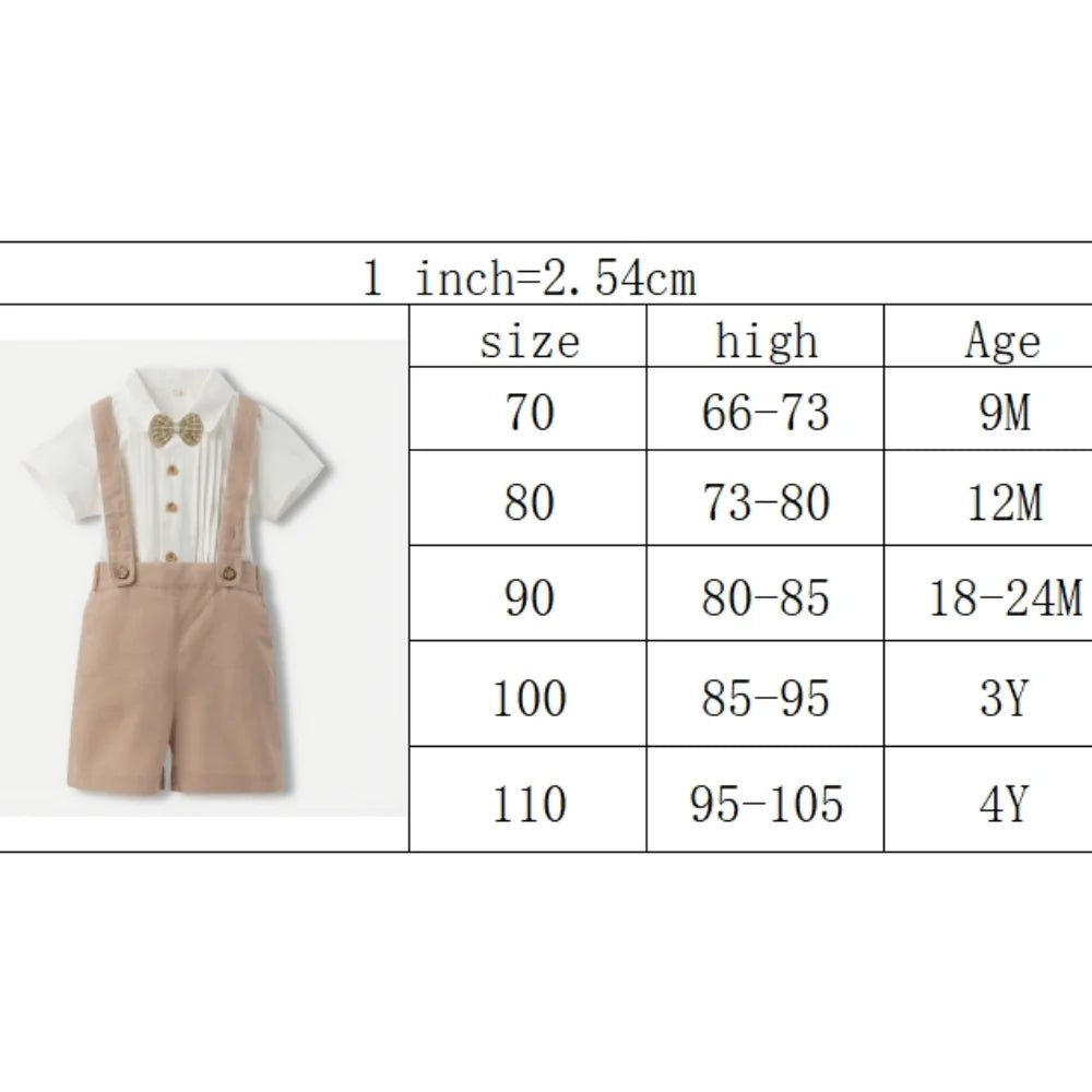 Summer Baby Boys Clothes Suit 1-4Y Kids Short-sleeded Solid Shirt and Elastic Waist Shorts for Boy Daliy Birthday Clothes Set