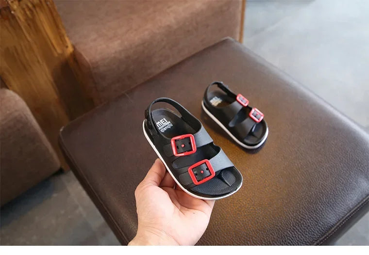 sandalias Antiskid Baby Girl Shoes British Non-slip Beach Sandals Kids Shoe Children Sandals Summer Boys PVC Buckle Kid Slippers