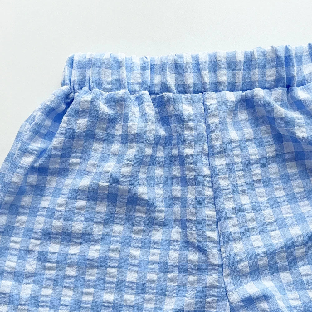Rosa zweiteiliges Sommer-Set für Mädchen mit einreihigem ärmellosem Oberteil und Freizeithose, neue Kinder-Sets Kinderkleidung