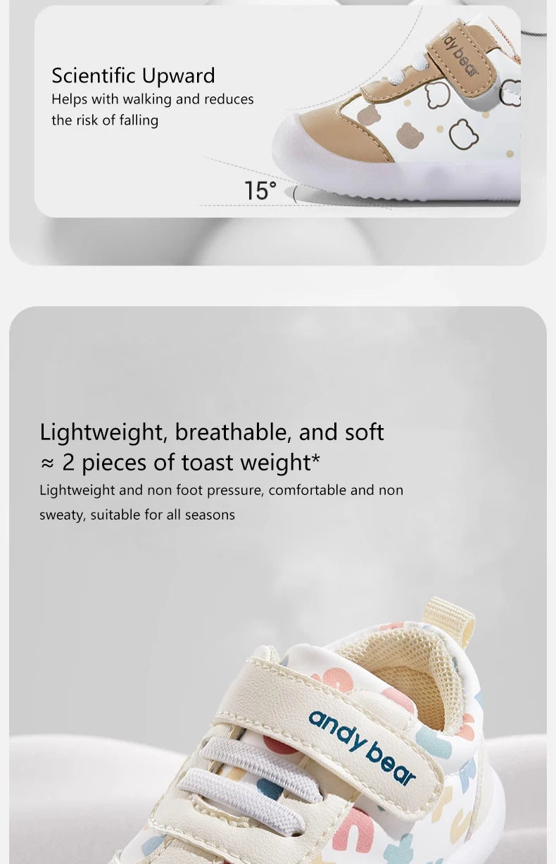 Baby Boys Girls Stars Leather Toddler Shoes Waterproof Rubber Soles Non-slip Indoor Outdoor Casual Sneakers