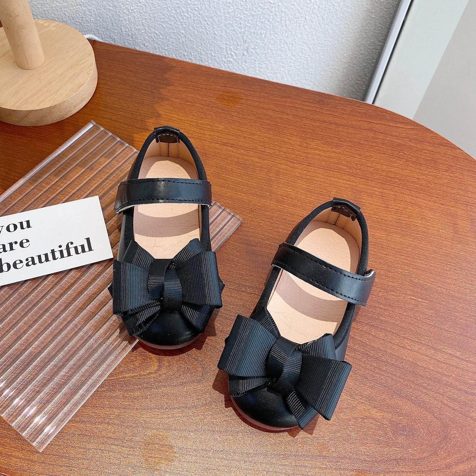 Baby Girls Leather Shoes 2025 New Autumn Toddler Ballet Flats with Cute Bow Non-slip Elegant Princess First Walker Party Shoes