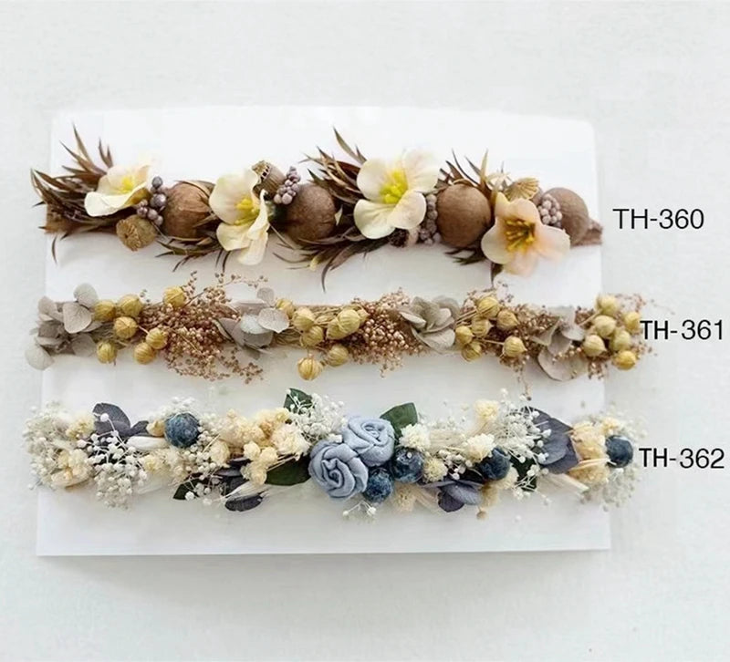 Newborn Headband for Photography Props Flower Baby Girl Tieback Flowers Pearl Wreath Newborn Photography Infant Hair Accessories