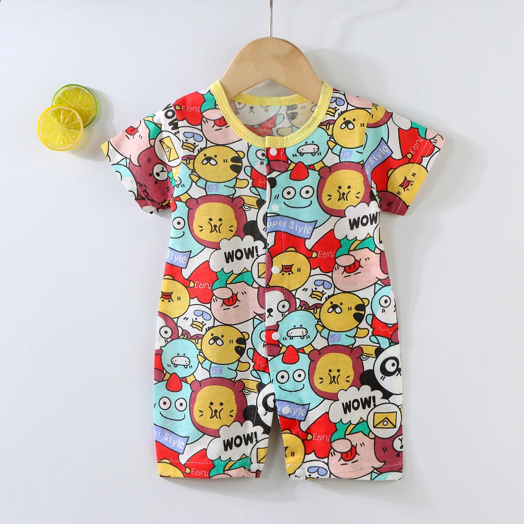 Baby-Body 0-1 Jahre Baumwolle Jacquard Druckknopfverschluss Krabbelanzug Schlicht und Trendig Leichter Strampler