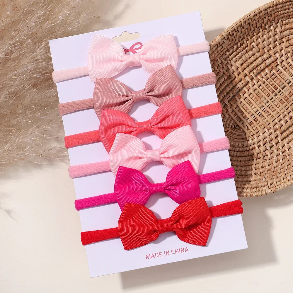 5Pcs/Set Elastic Baby Headband Solid Corduroy Ribbon Bow Headscarf Hairband Newborn Cute Knitted Headband Babe Hair Accessories