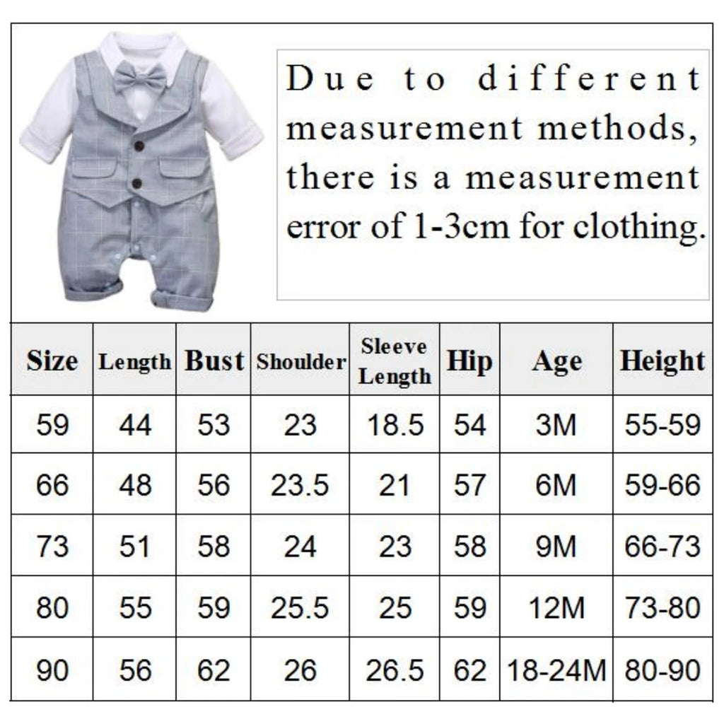 3-24M Festliches Jubiläumskleid Kleinkind Baumwoll-Partyanzug Baby Karo-Outfit Kleidung Neugeborener Jungen Weste Strampler Baby Geburtstag