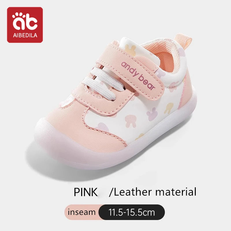Baby Boys Girls Stars Leather Toddler Shoes Waterproof Rubber Soles Non-slip Indoor Outdoor Casual Sneakers