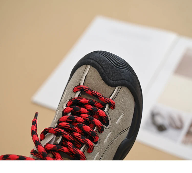 Baby Girls Boys Genuine Leather Sneakers Autumn Kids Casual Shoes Non-slip Soft Sole Infant Toddler Shoes Children Hiking Shoes