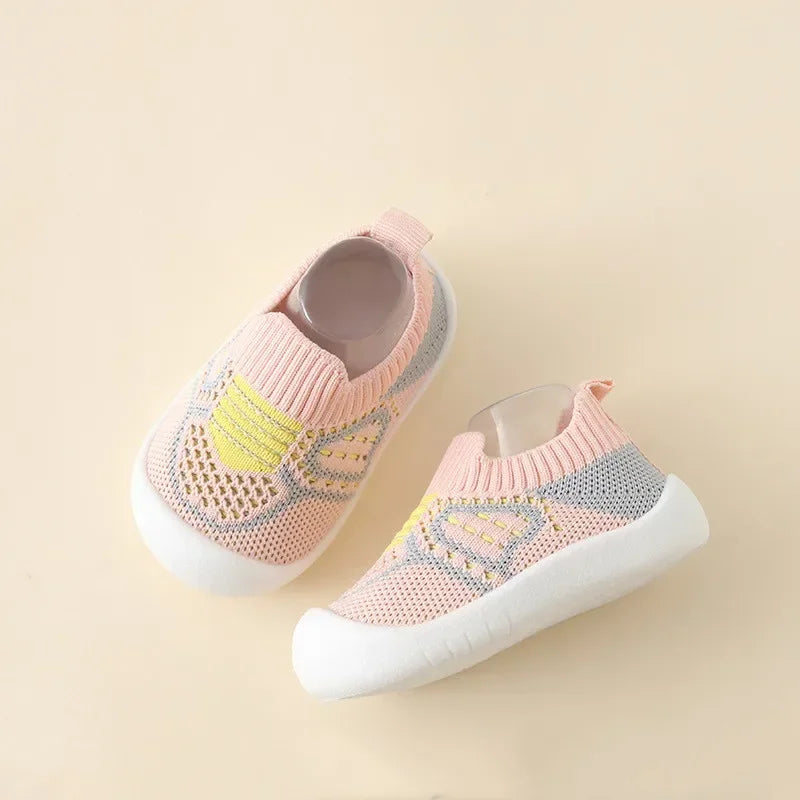 Baby Schuhe Anti-Rutsch Atmungsaktive Krabbelschuhe mit Gummisohle für Kinder Mädchen Jungen Mesh Schuhe Weiche Sohle Hausschuhe