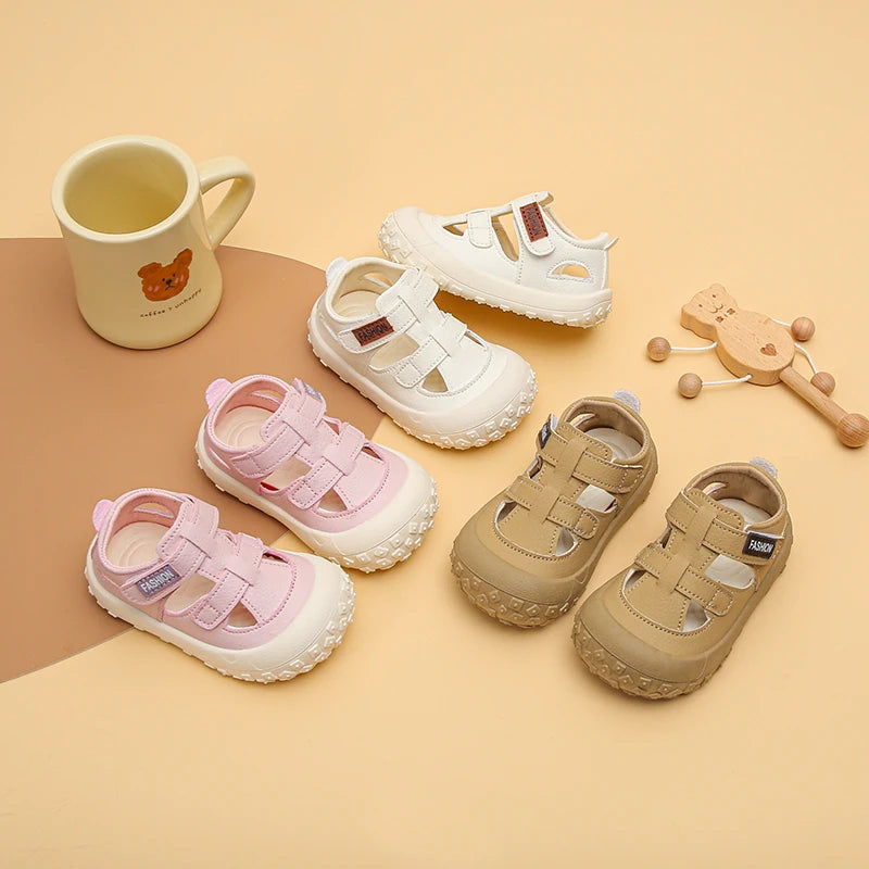 Baby Boys Girls Sporty Sandals 2026 New Summer Toddler Toes Capped Sandals Non-slip Simple Chic Versatile Outdoor Play Barefoot
