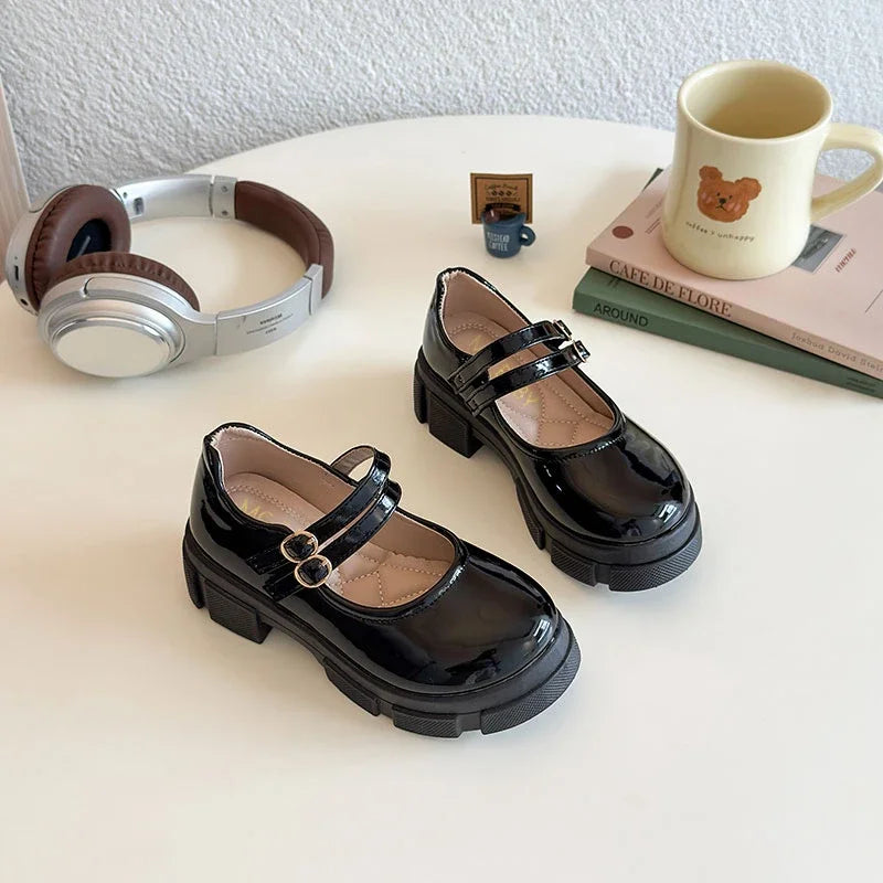 Children Leather Shoes for Girls 2025 Spring Autumn New Fashion Korean Style Soft Bottom Anti-slippery Versatile Mary Jane Shoes
