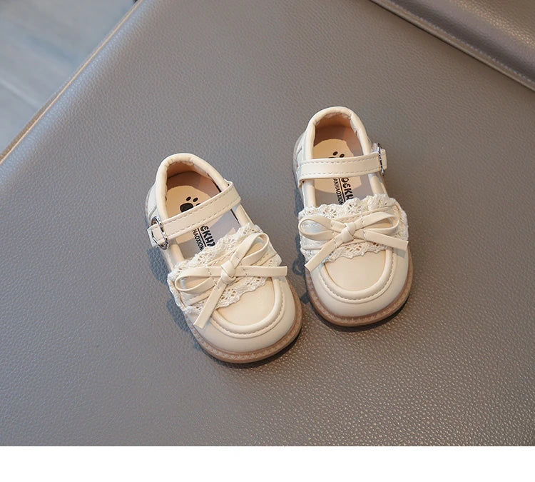 Elegant Baby Shoes Spring Autumn Girls Princess Walking Shoes Fashion Versatile Children's Leather Shoes Kids Flats Breathable