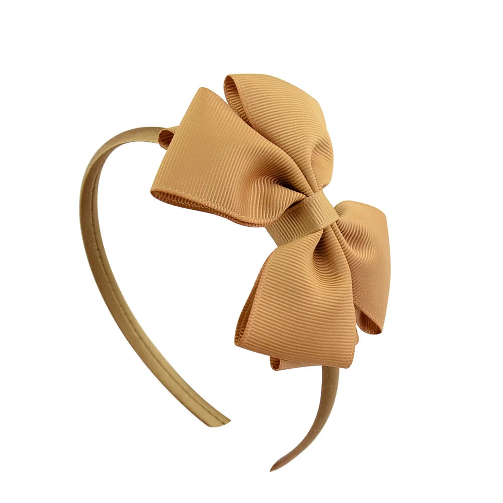 1 Piece Ribbon Handmade Hair Bows Hairbands for Baby Girls 20 Colors Cute Bowknot Solid Color Headband Headwear Hair Accessories