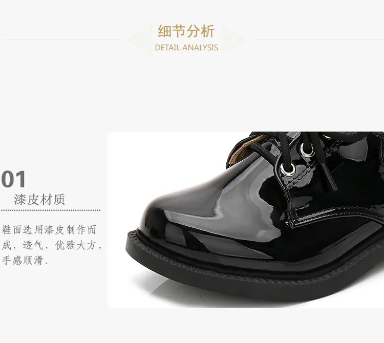 New Big Kids Loafers Boys Patent Leather Shoes Adult British Style Dress Shoes Men Casual Versatile Shoes Soft Sole Comfortable