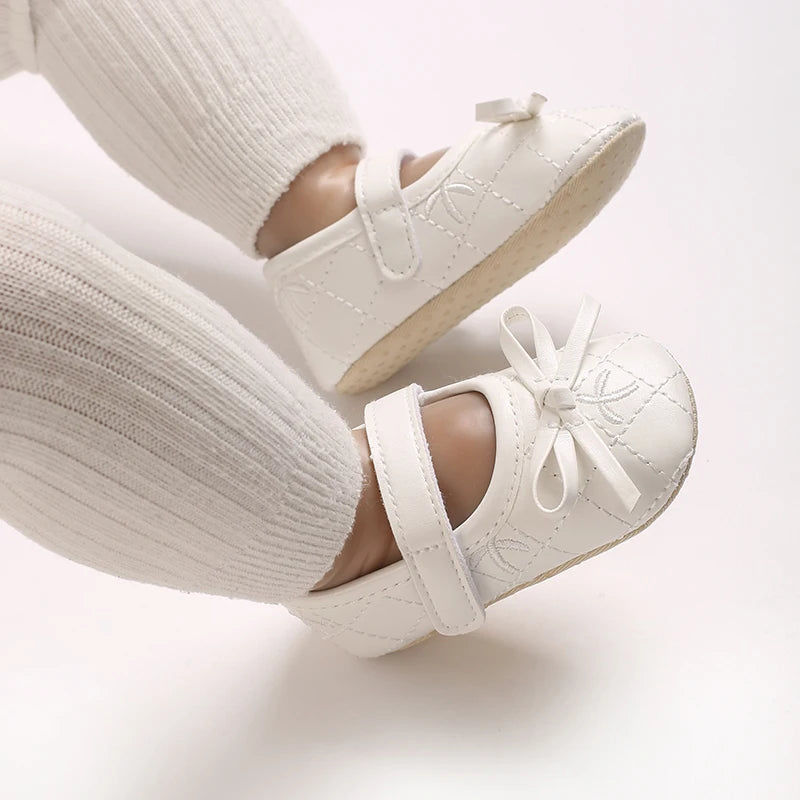 0-18M Baby Girl Leather Shoes New Spring And Autumn Bow Princess Shoes Baby Soft Sole Single Shoes Baby Walking Shoes