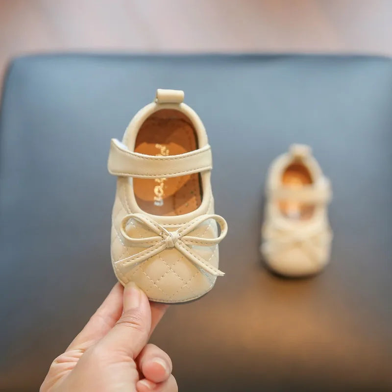 New Summer Toddler Single Shoes Baby Outdoor Learning Shoes Fashionable Girl Baby Bow Dress Shoes Children Non-Slip Casual Shoes