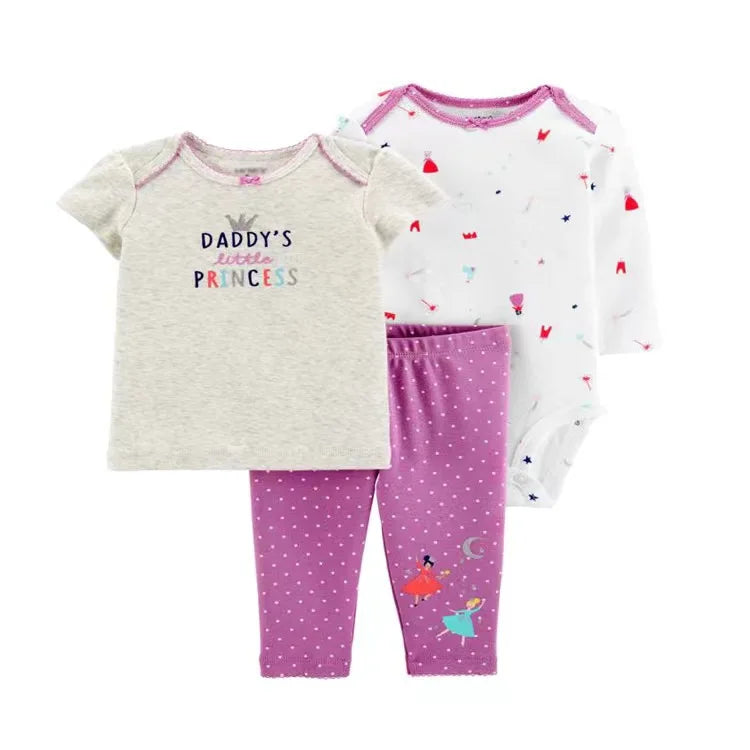 2025 Baby Mädchen Kleidung Herbst Frühling Neugeborenen Outfit Baumwoll-Body Oberteil und Hose Set Kinder Kleinkind Kleidung 6-24M