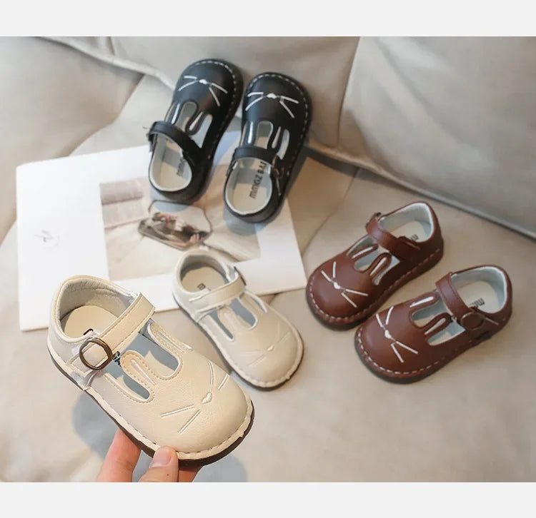 2025 Children Leather Shoes for Girls Spring Autumn New Fashion Korean Style Soft Bottom Anti-slippery Versatile Baby Shoes