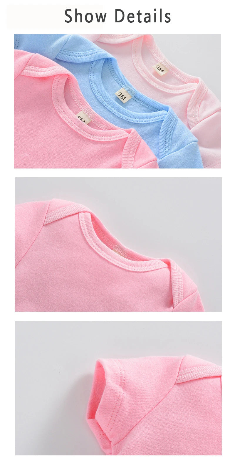 Baby Clothes Boy/Girl Baby Bodysuit Summer Clothes Solid Color Romper Soft Cotton Jumpsuit For Newborns Clothing 2024 New