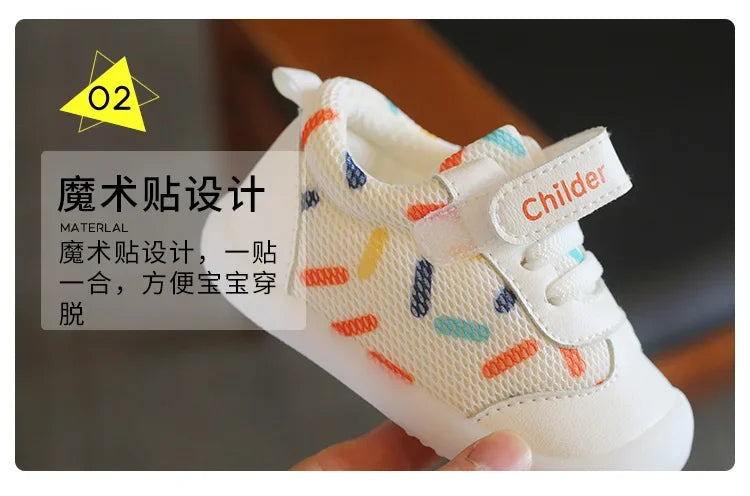 Boys/Girls Baby Walking Shoes 2025 Spring/Autumn New 0-2 Year Old Shoes Soft Sole Mesh Breathable Baby Shoe Nude Shoe Bebê أحذية