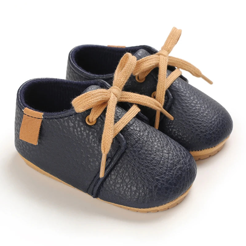 New Baby Shoes Retro Leather Boy Girl Shoes Multicolor Toddler Rubber Sole Anti-slip First Walkers Infant Newborn Moccasins