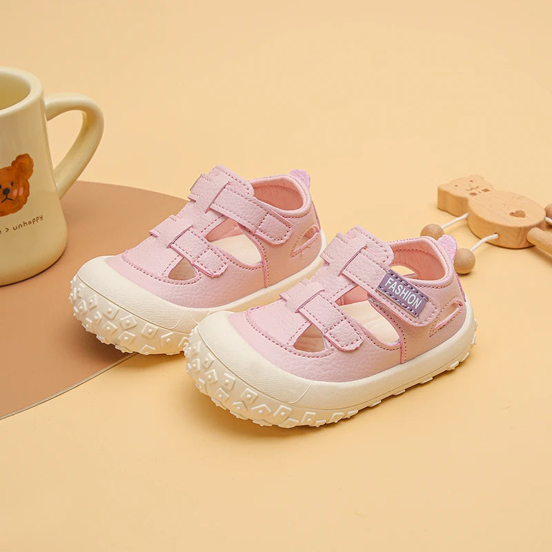 Baby Boys Girls Sporty Sandals 2026 New Summer Toddler Toes Capped Sandals Non-slip Simple Chic Versatile Outdoor Play Barefoot