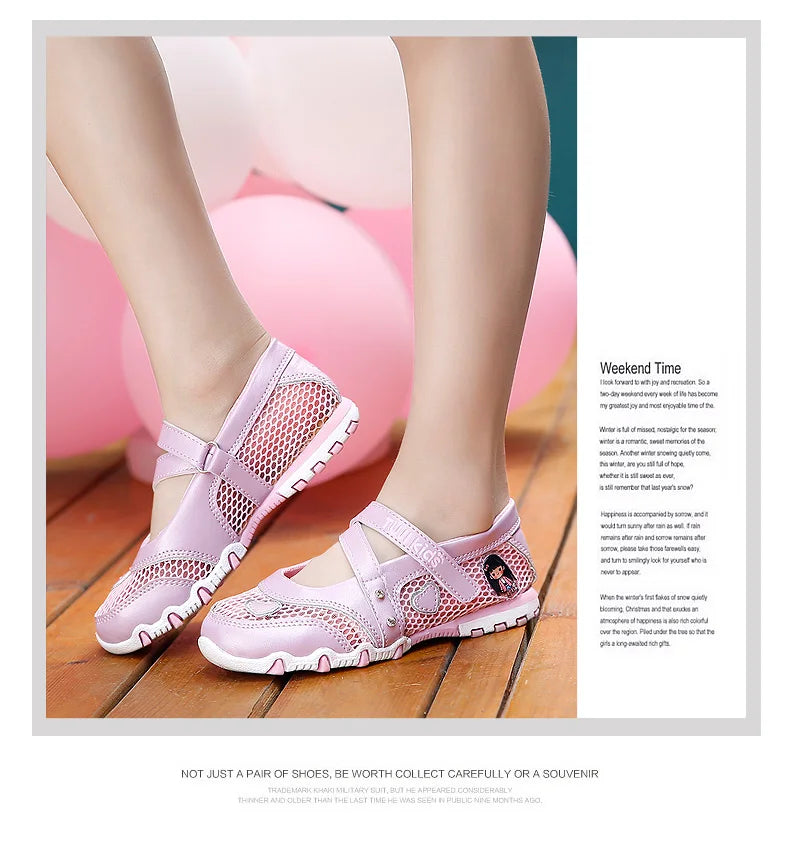 2024 New Summer High Quality Non-slip Children Shoes Girls Fashion Sandals Cartoon Princess Sandals Kids Flat