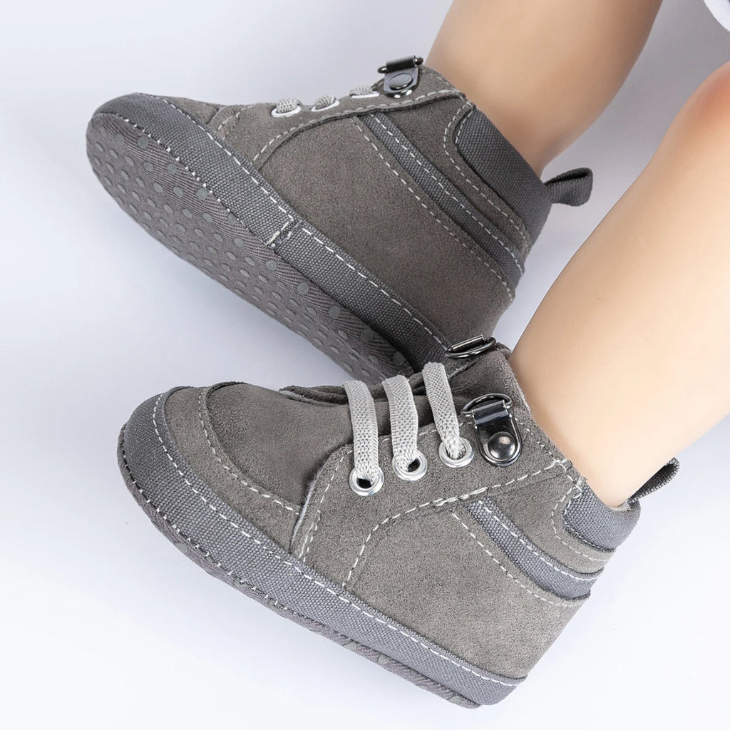 Baby-Sneaker, Kleinkind-Jungen-Mädchen-Sportschuhe, Kleinkind-Freizeitschuhe mit Baumwollsohle, rutschfeste PU-Lauflernschuhe, Krabbelschuhe, Basketballschuhe