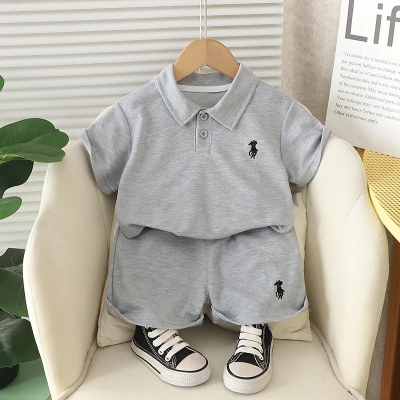 Ropa de verano para bebés, niños, camisetas y pantalones cortos, 2 unidades/juego, ropa informal para niños, chándales para niños pequeños.