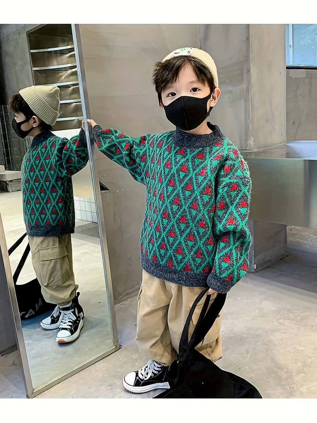 Children's Clothing, Boys' Winter Clothing, Street Sweaters, Autumn and Winter Styles, Medium and Large Kidsren's Velvet Bottoming Shirts for Boys