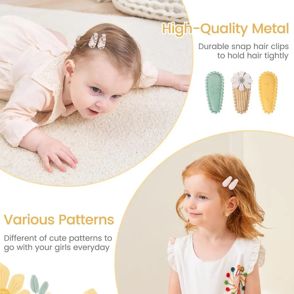 50 horquillas BB estampadas de color aleatorio, accesorios para el cabello, pasador de lona hecho a mano con flores, pinzas dulces para niñas, tocado
