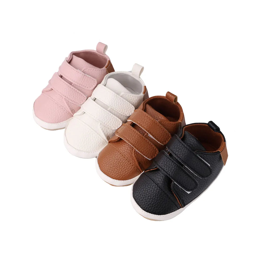 Zapatos de bebé, zapatos de bebé de primavera y otoño de 0 a 1 año, zapatos de bebé con doble velcro, suela blanda casual antideslizante, zapatos de bebé de caña baja