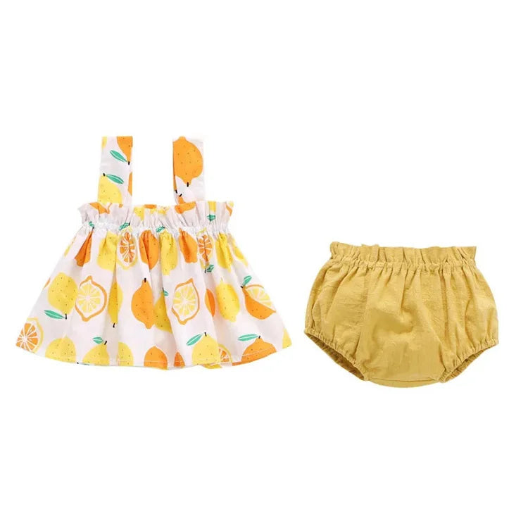 Sommer Neugeborenen Baby Kleidung für Mädchen Jungen Set Druck Dünnes Mini-Kleid und PP Shorts 2-teiliges Set Säuglings-Baby-Kleidung Outfit 6-24M
