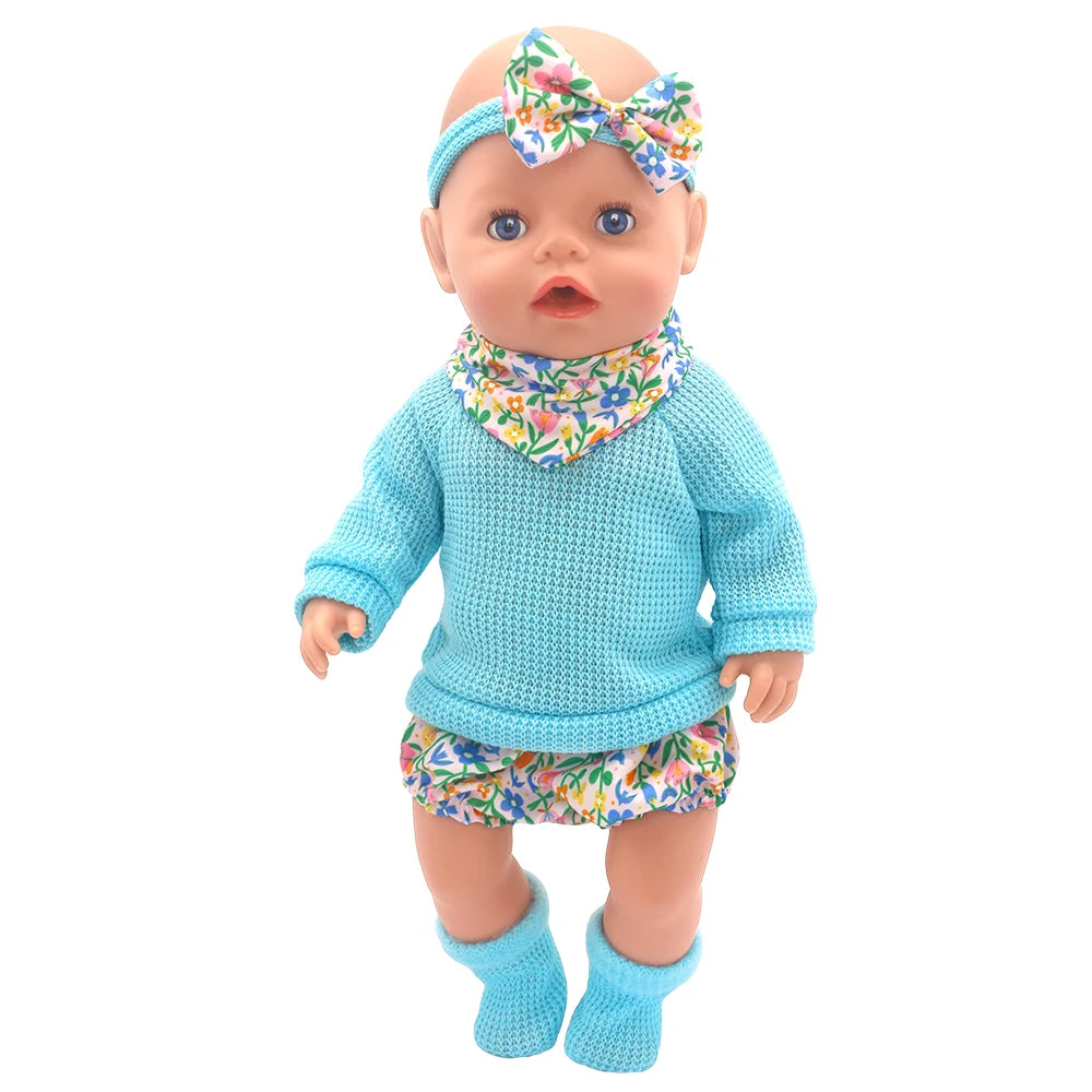 Baby Born Doll Outfits For 13-18 Inch Newborn Doll Cute Jumpers Rompers Suit+Shoes Doll Accessories Festival Birthday Gift