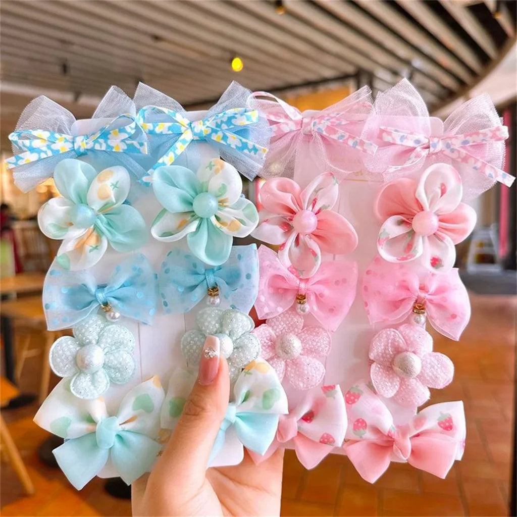 10er-Set süße Schleifen Baby-Haarspangen Spitze Blumen Kinder Mädchen Haarnadeln Haarschmuck Baby BB Clip Geschenke