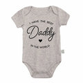 Funny "I Have The Best Daddy Mommy in The World "Letters Printed Baby Bodysuits Summer Newborn Boys Girls Romper Twin's Onesies