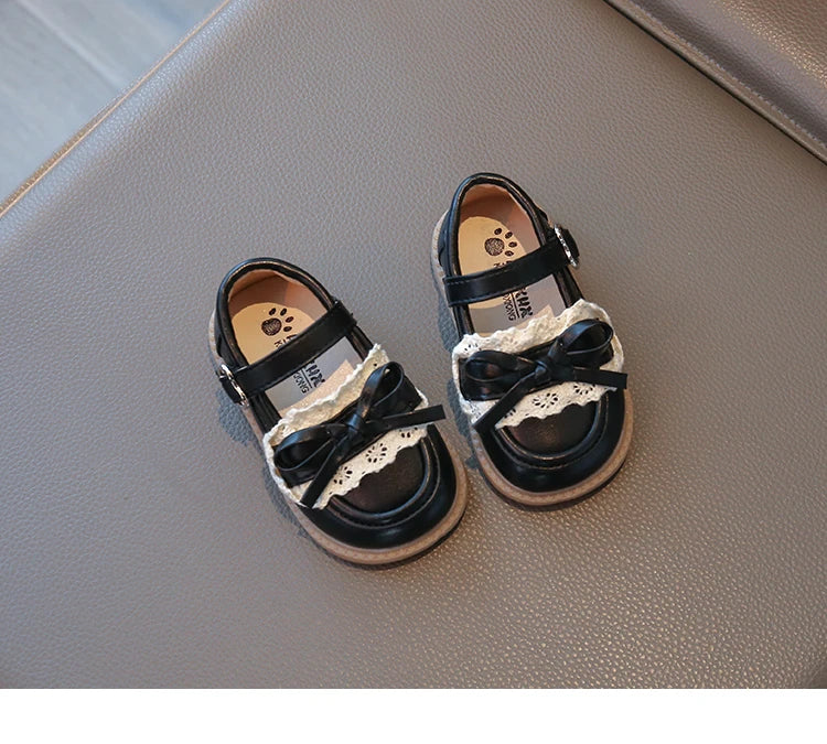 Elegant Baby Shoes Spring Autumn Girls Princess Walking Shoes Fashion Versatile Children's Leather Shoes Kids Flats Breathable
