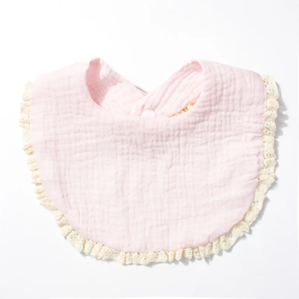 Babero de Doble Capa de Algodón Puro Clase A para Recién Nacido, Tela Absorbente de Gasa para Bebé, Paño para Babear, Accesorio para Fotos, Suave, Cómodo, Unisex 0-3 Meses