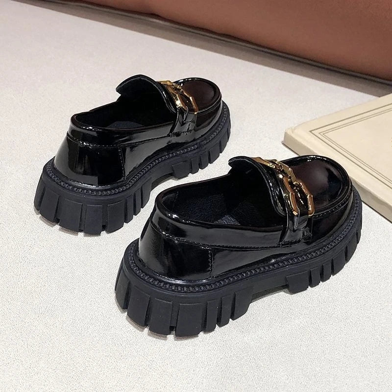 Kids Leather Loafers Lightweight Soft Sole School Shoes for Big Kids Boys Girls Solid Black Classic Casual 2026 New Arrival