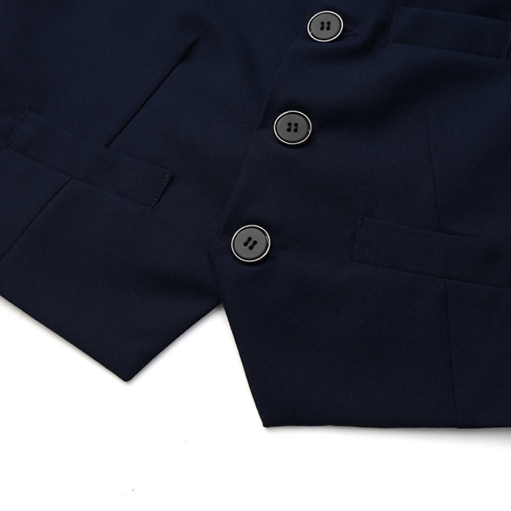 Kinderuniform für Jungen Mädchen Weste 4-teiliges Langarm-Herbst-Schulkleidungsset Teenager Preppy Stil Tägliches Modekleid